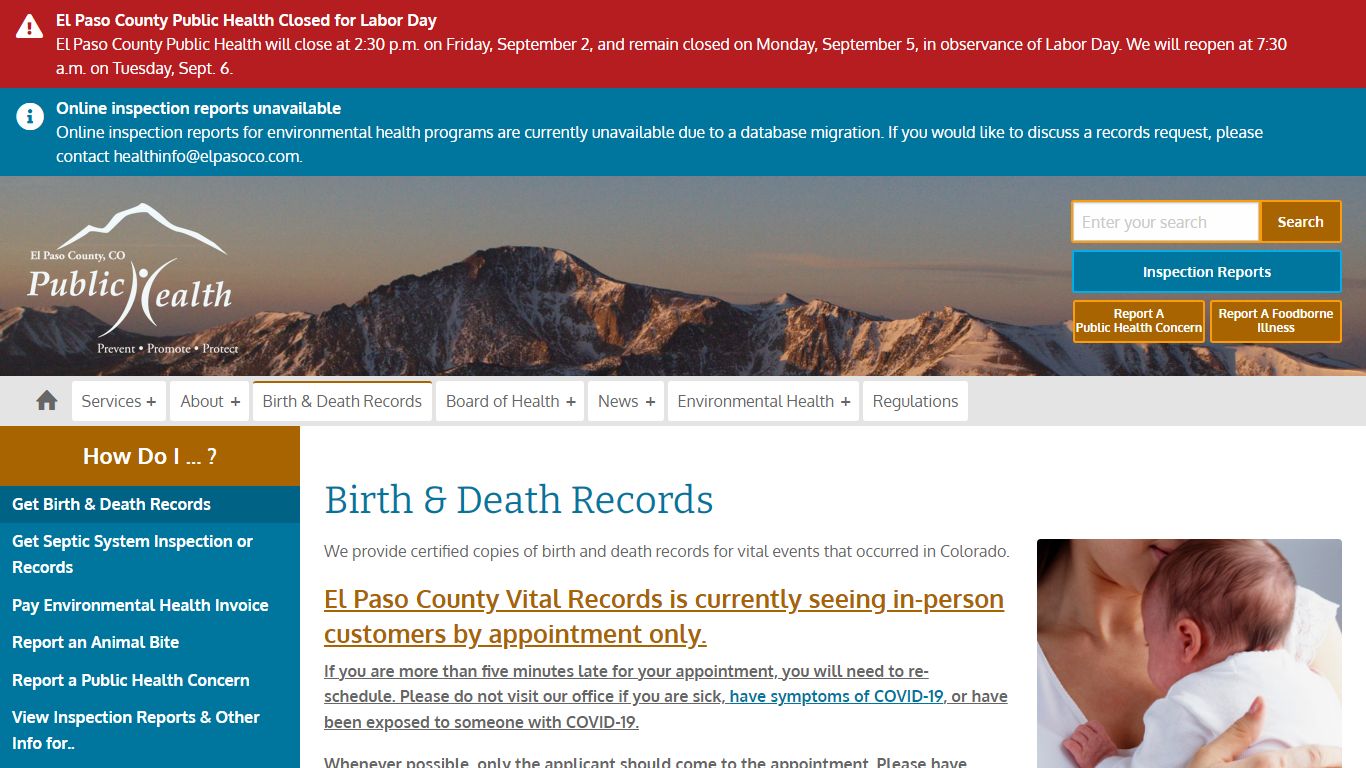 Birth & Death Records | El Paso County Public Health